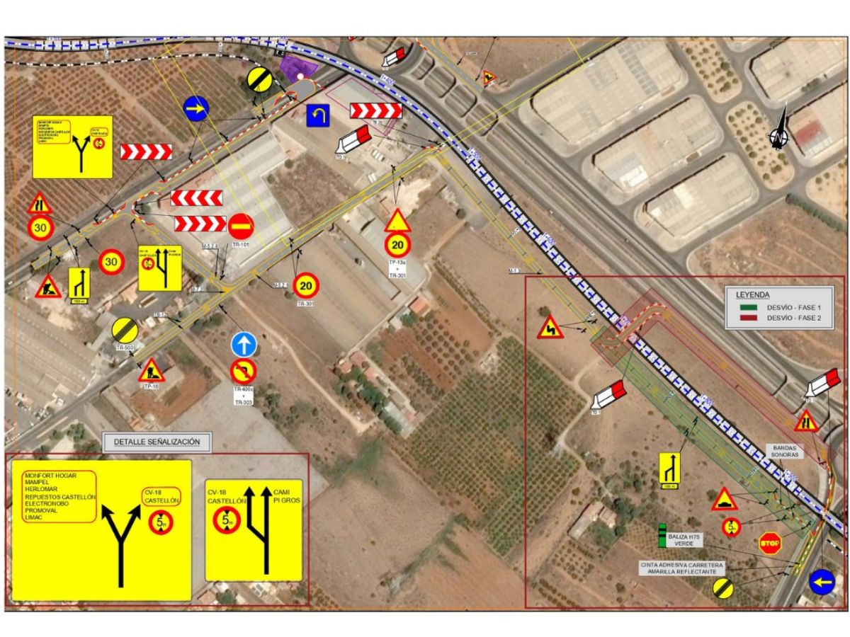 Información de tráfico por el acceso ferroviario sur al puerto de Castellón