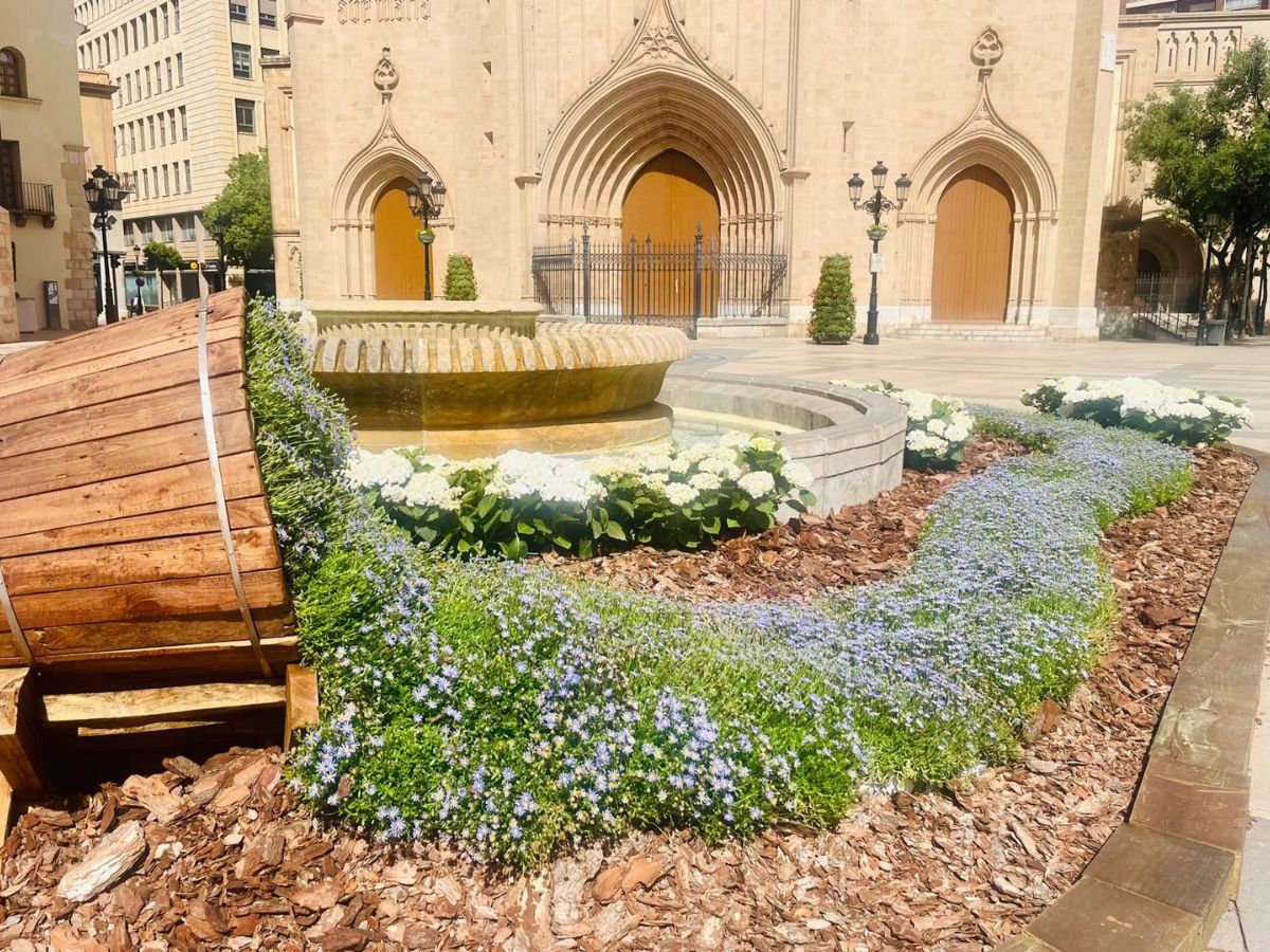 El gobierno de Castellón renaturalizará la plaza de la Paz sustituyendo el césped artificial por natural y plantará en torno a 500 flores de temporada.