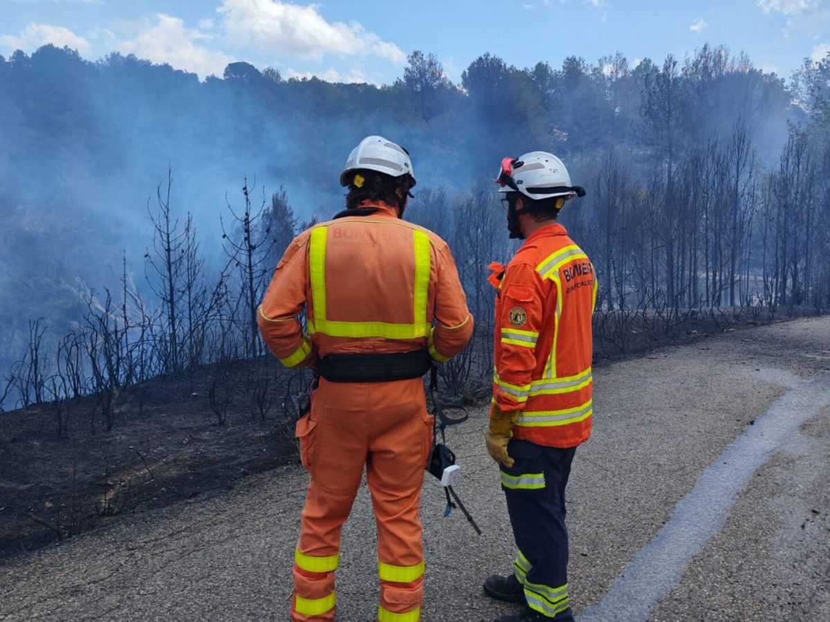 Un incendio forestal en Montroi obliga a desalojar viviendas