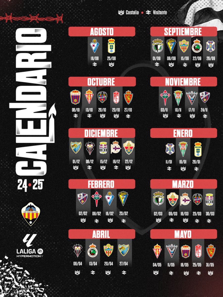 Calendario del CD Castellón para la temporada 2024-2025