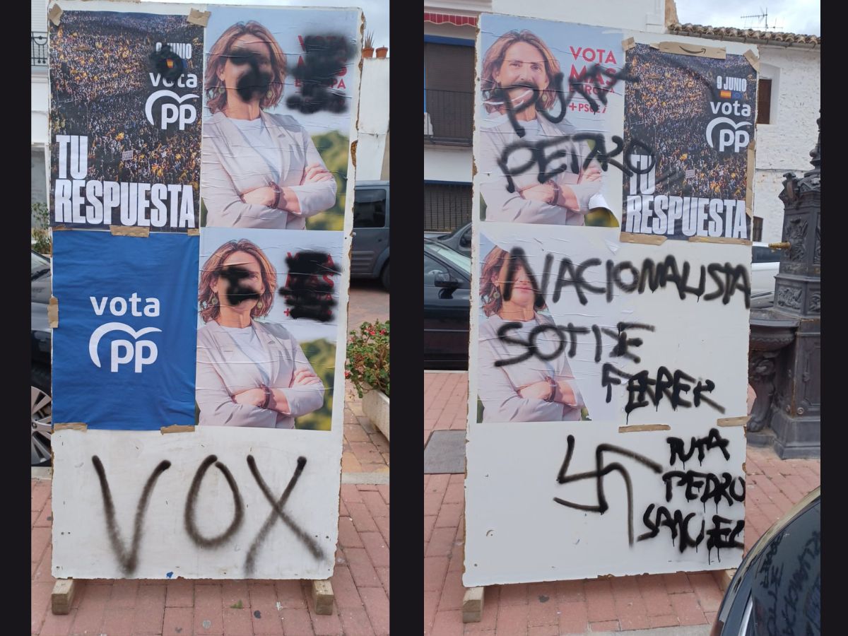 Denuncian vandalización de la publicidad electoral en Sot de Ferrer