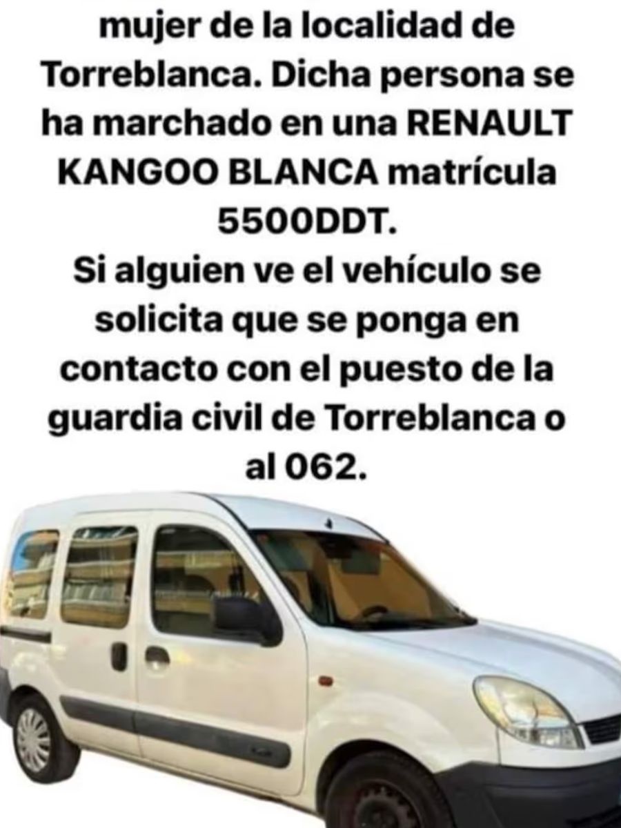 La mujer lleva desaparecida cinco días y la Guardia Civil busca una furgoneta blanca 'Renault Kangoo'.