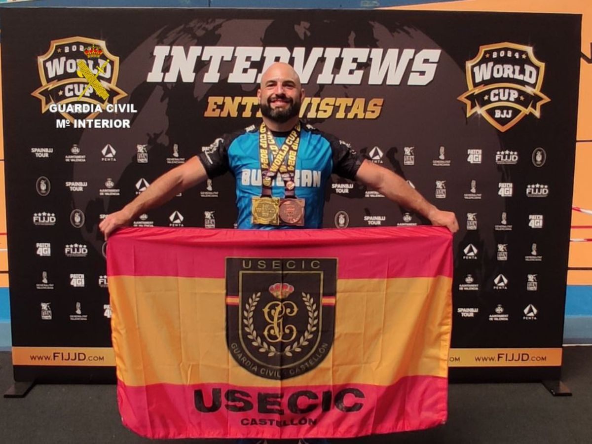 Un Guardia Civil de Castellón, oro y bronce en el mundial de Jiu Jitsu