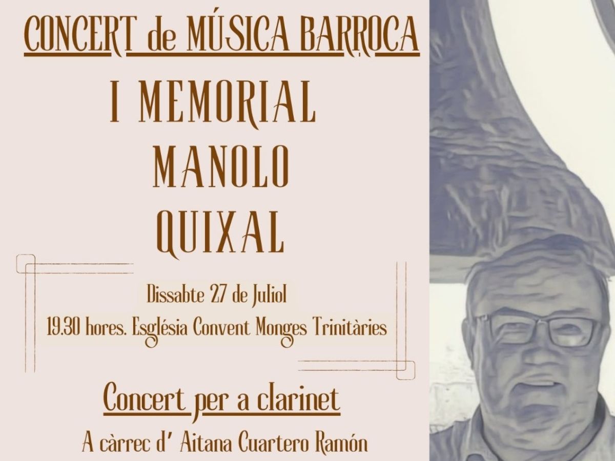 Càlig acollirà el I Memorial Manolo Quixal de música barroca