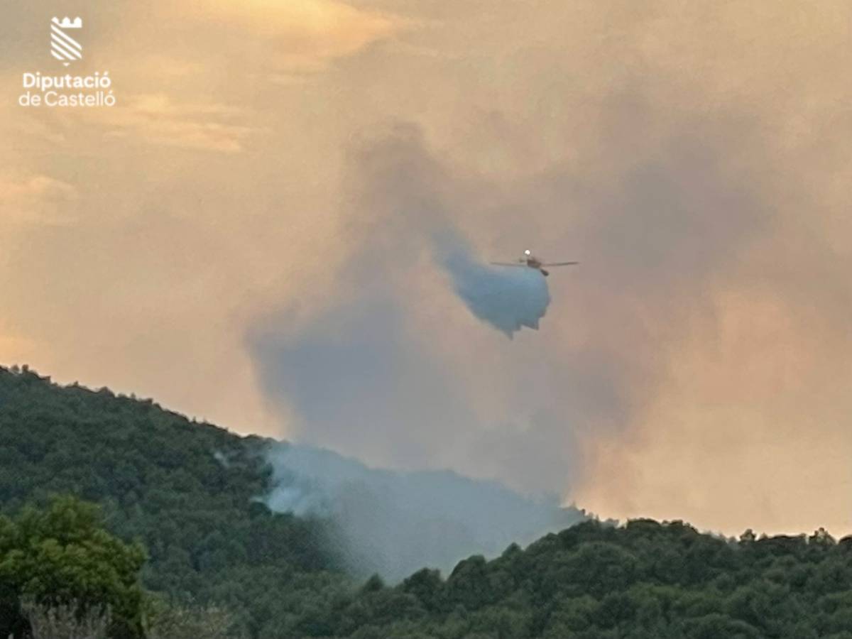 Los bomberos estabilizan el incendio forestal de Artana