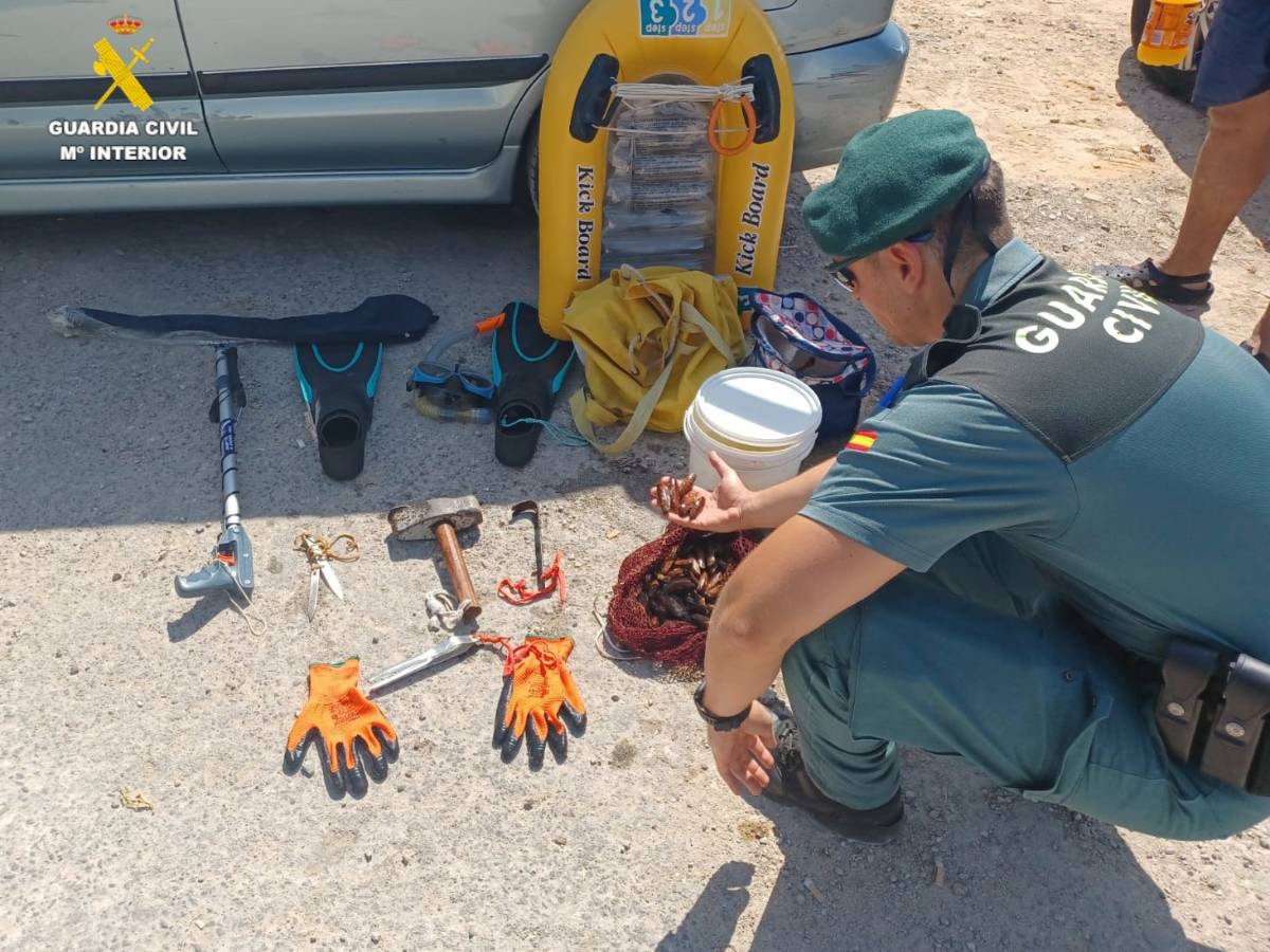 Pillado in fraganti pescando dátiles de mar en una playa de Vinaròs