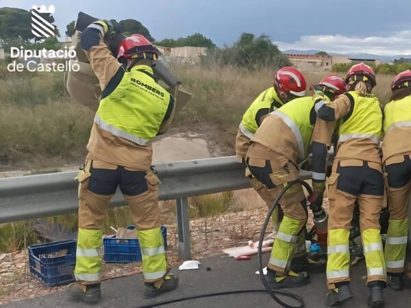 Accidente en la N-340 de Vila-real con dos vehículos implicados