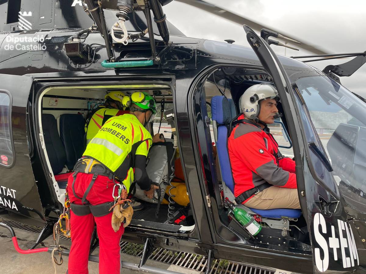 Rescate de emergencia de una persona en Culla por las intensas lluvias