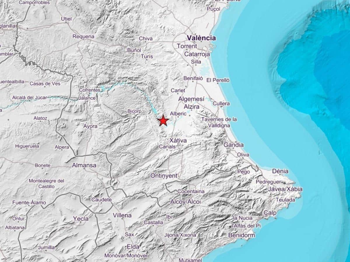 Cuatro terremotos sacuden el interior de la provincia de Valencia