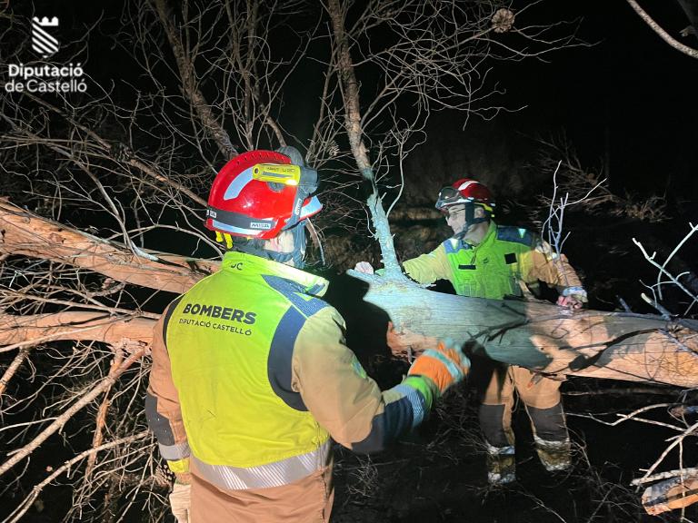 El fuerte viento también favoreció la aparición de incendios de vegetación, con un total de cuatro intervenciones en cuatro localidades.