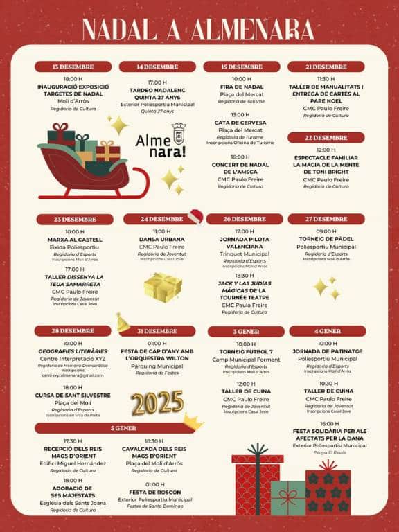 Almenara presenta su programación de Navidad con más de 25 actividades para todas las edades