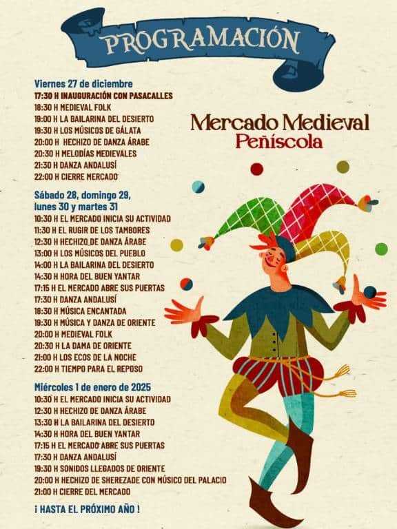 Peñíscola inaugurará su Mercado Medieval del 27 de diciembre al 1 de enero.