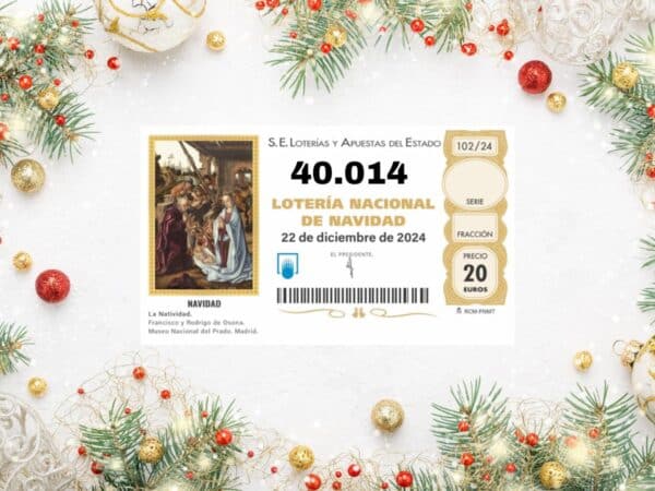 Segundo premio del Sorteo de Navidad 2024 al número 40.014