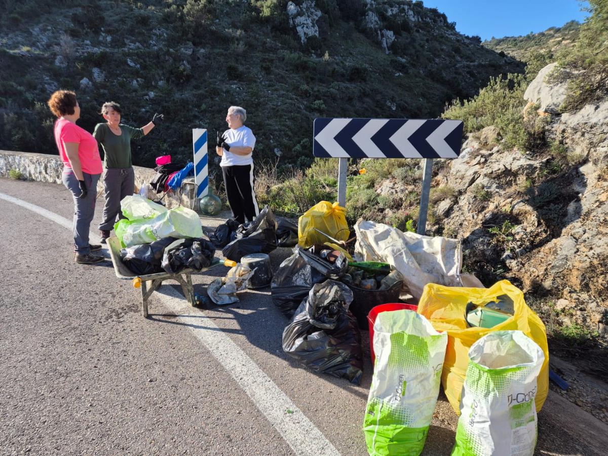 Voluntarios de La Serratella recogen 100 kilos de residuos