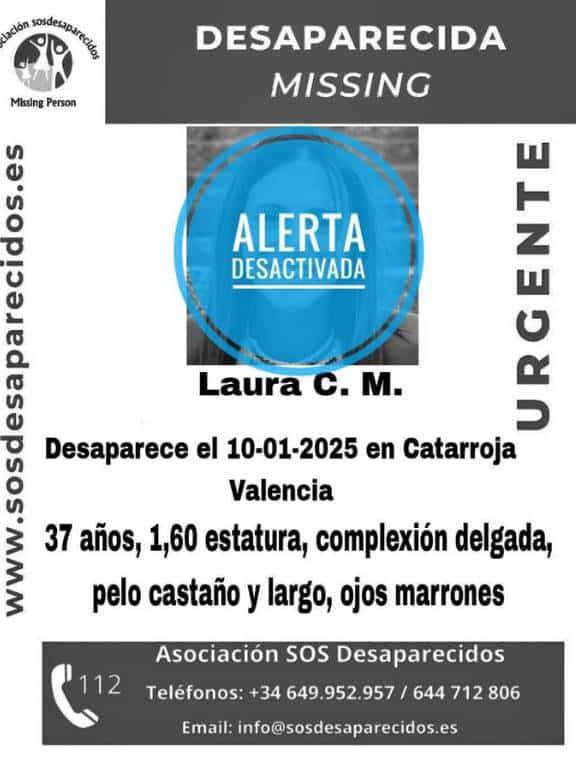 Laura llevaba desde el pasado 10 de Enero desaparecida y las autoridades habían solicitado la colaboración ciudadana.