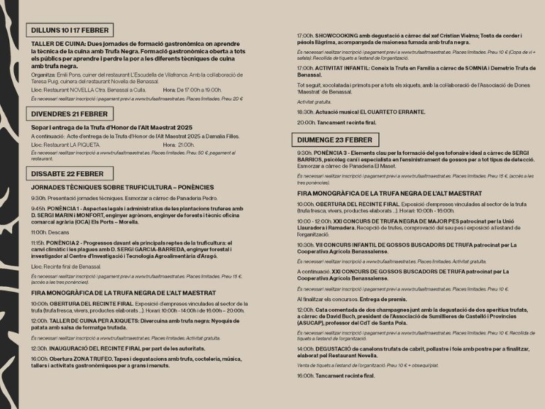 La localidad contará con un variado programa de actividades los días 22 y 23 de febrero, con degustaciones, ponencias, concursos y propuestas dirigidas a los más pequeños como principales atractivos.