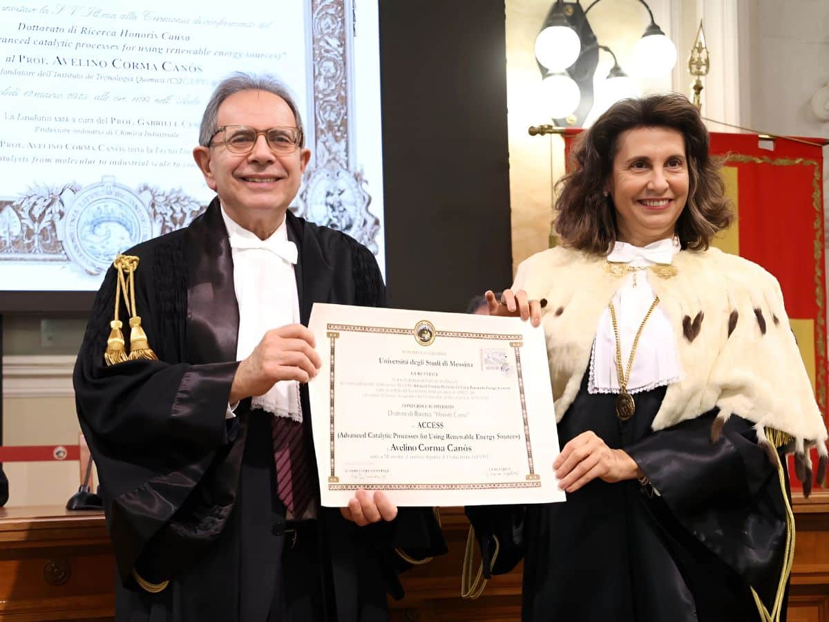 Avelino Corma es investido Doctor Honoris Causa en ACCESS por la Università degli Studi di Messina