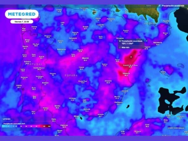 Un «río atmosférico» impactará contra la Comunitat Valenciana y Murcia Un «río atmosférico» impactará contra la Comunitat Valenciana y Murcia