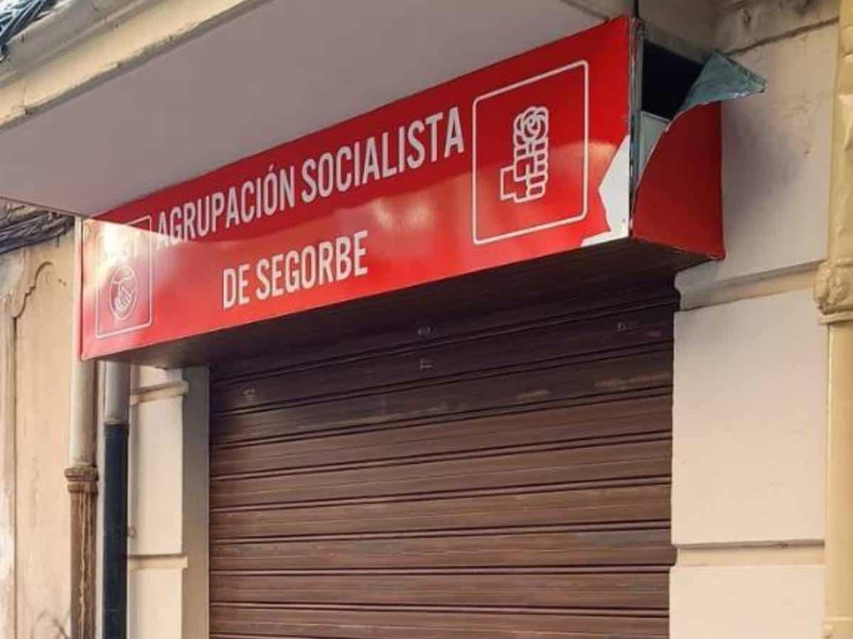 El PSPV denuncia ante la Guardia Civil un «acto vandálico» en su sede de Segorbe